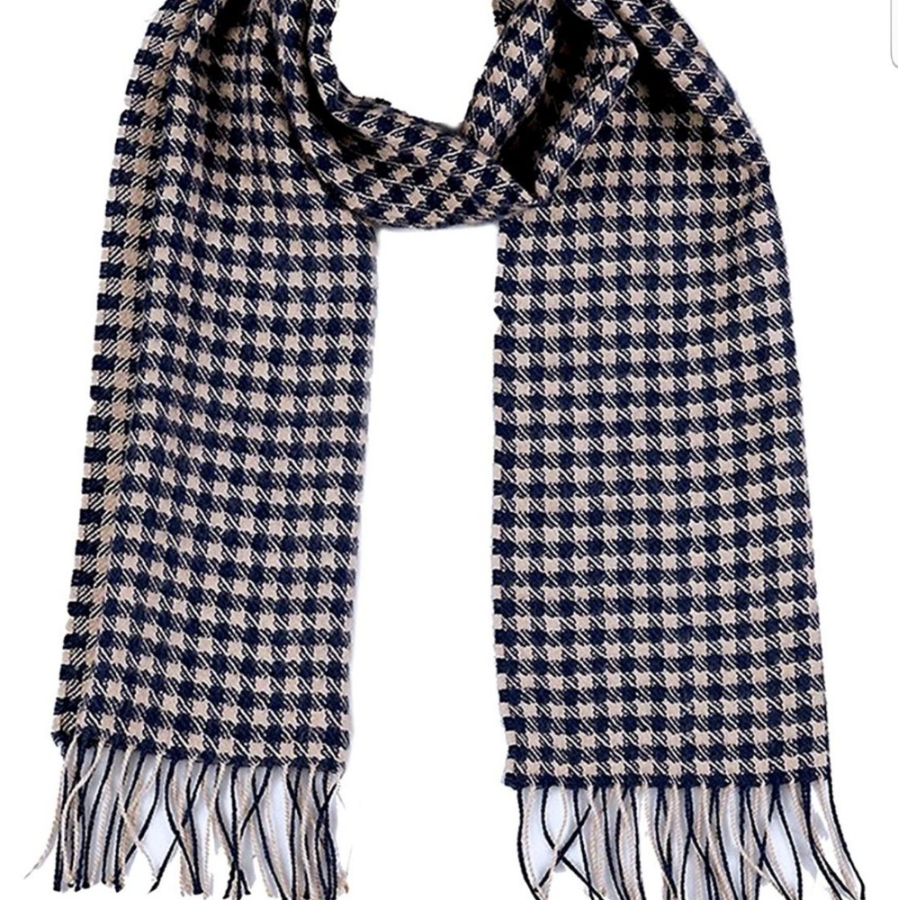 L'Alpaca Baby Alpaca Fur Brown Check Scarf